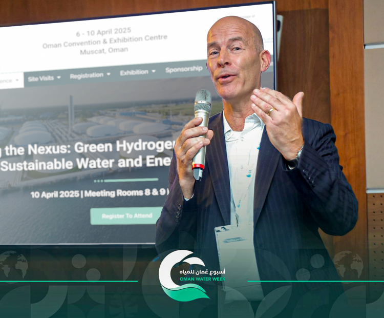 Frank Wouters on stage at the Oman Water Week