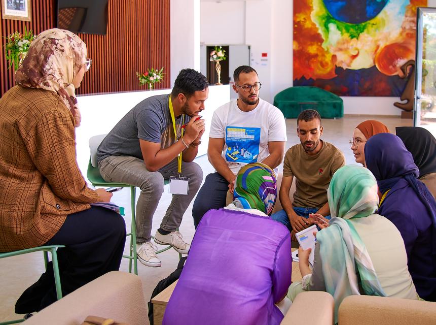 Students during a working group session