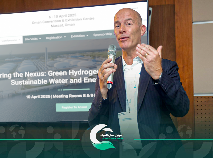 Frank Wouters on stage at the Oman Water Week